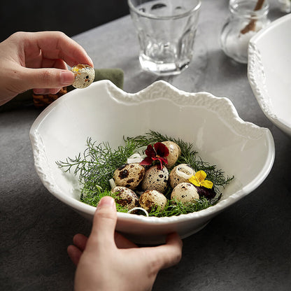 Notch Design Ceramic Bowl