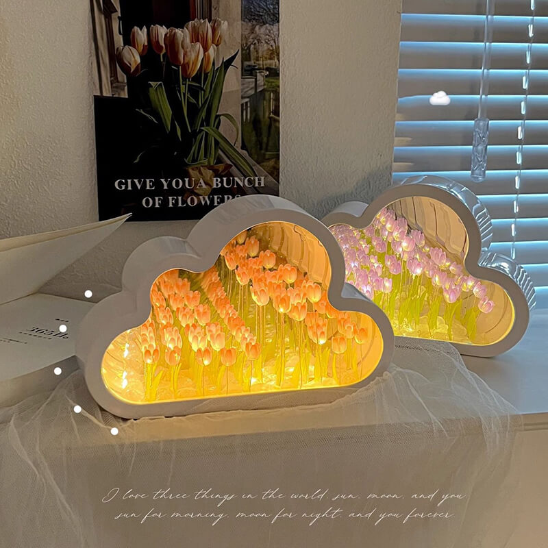 Cloud Tulip Small Mirror Night Light