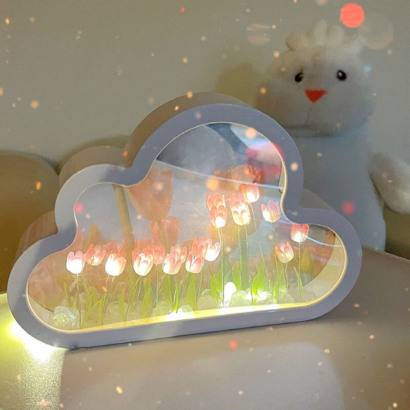 Cloud Tulip Small Mirror Night Light