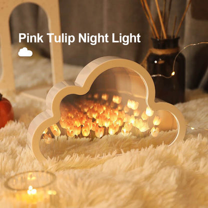 Cloud Tulip Small Mirror Night Light