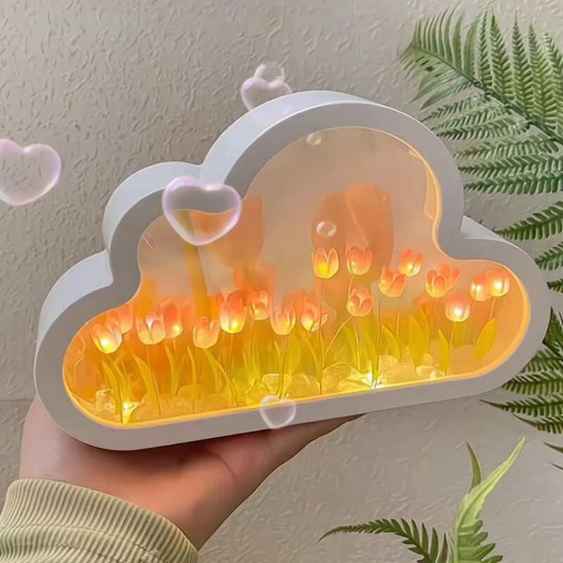 Cloud Tulip Small Mirror Night Light