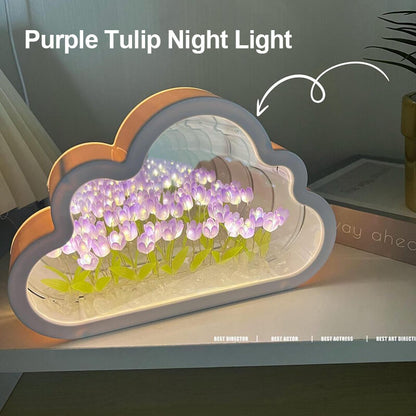 Cloud Tulip Small Mirror Night Light