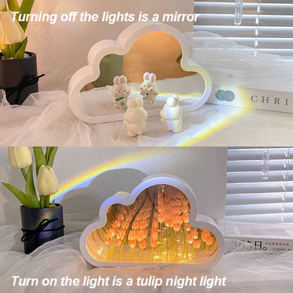 Cloud Tulip Small Mirror Night Light