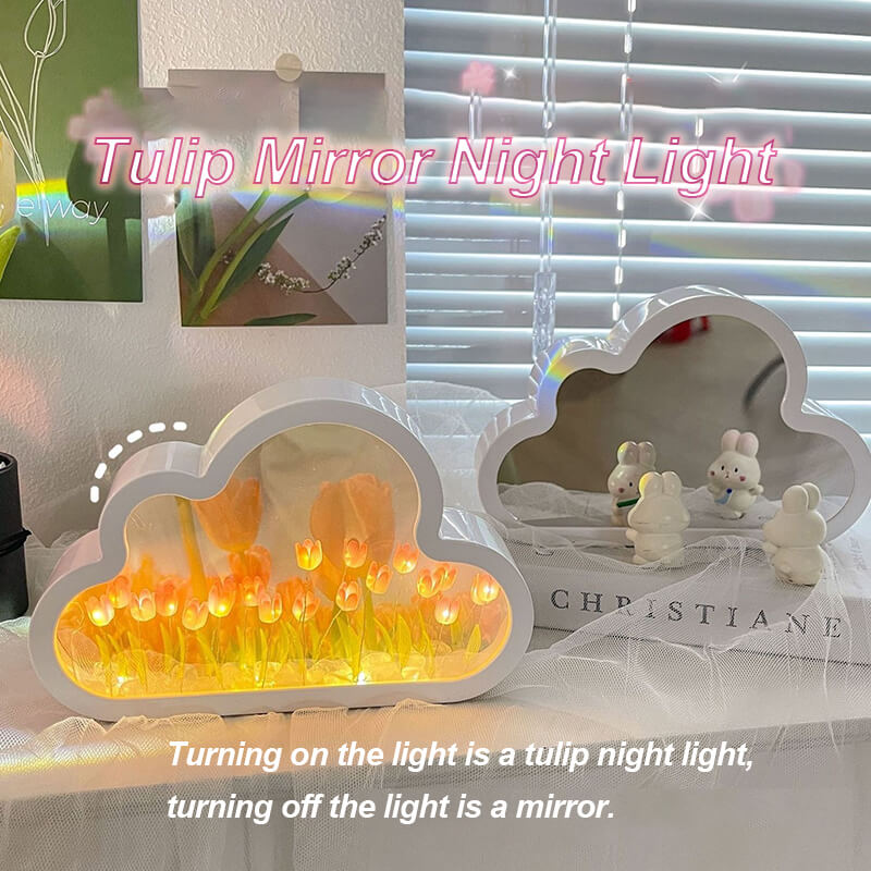 Cloud Tulip Small Mirror Night Light