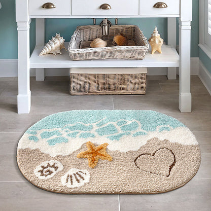 Ocean Style Bathroom Water-absorbing Non-slip Floor Mats