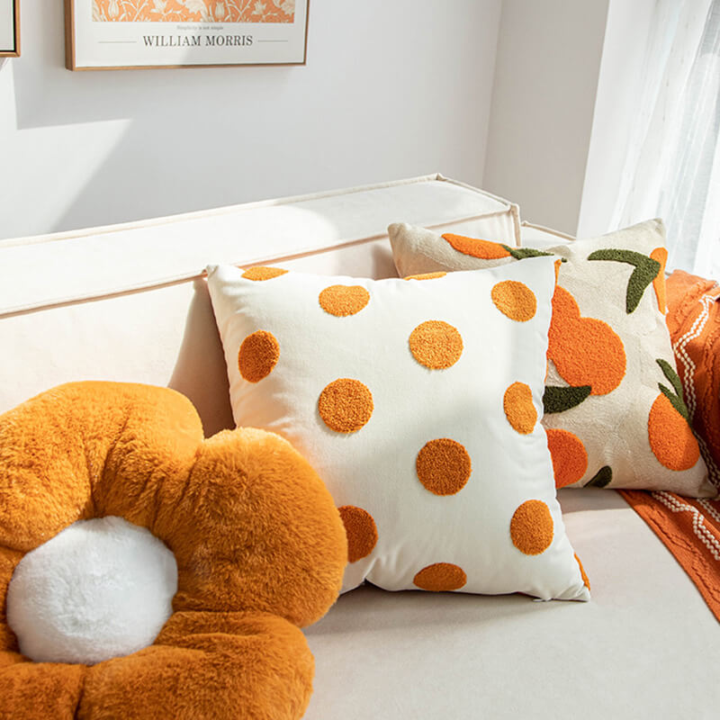 Orange Throw Pillow Cover