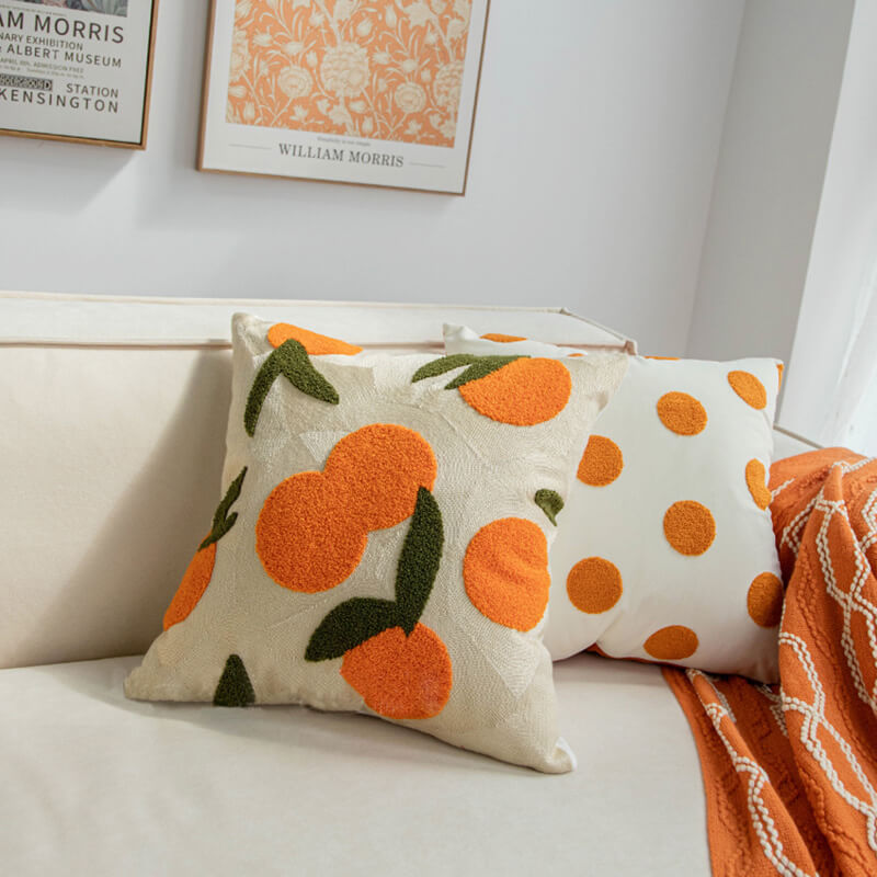 Orange Throw Pillow Cover