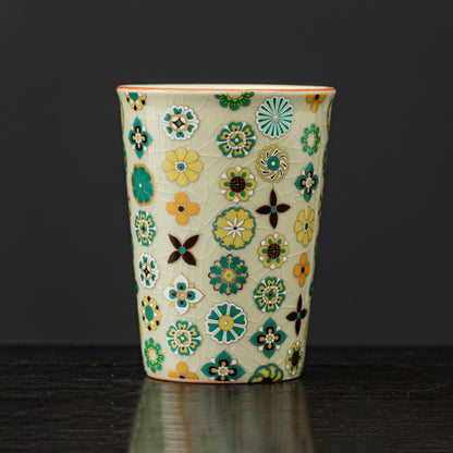 Patterned Ceramic Cylindrical Cola Mug