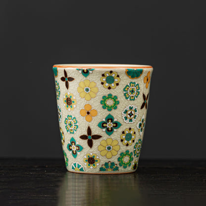 Patterned Ceramic Cylindrical Cola Mug