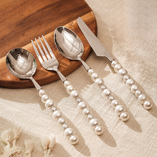 Pearl Handle Flatware 4 Pcs Set