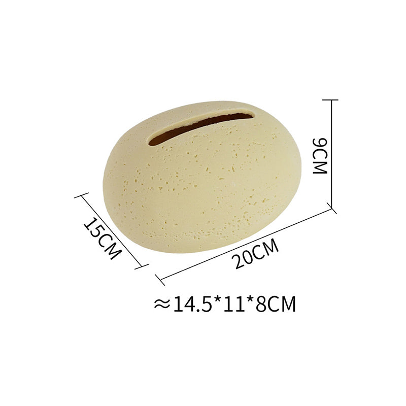Egg-Shaped Travertine Paper Tissue Box