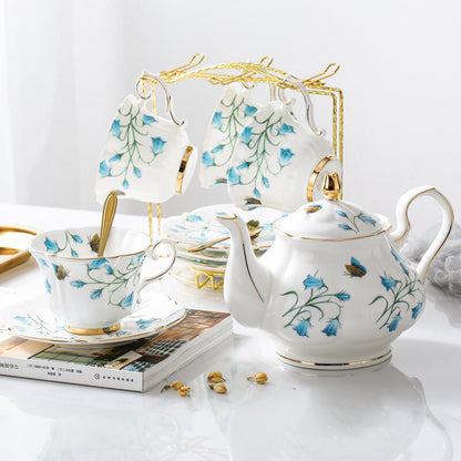 Phalaenopsis Print Bone China Teapot Set