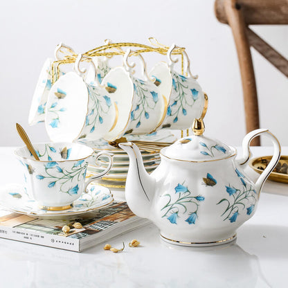 Phalaenopsis Print Bone China Teapot Set