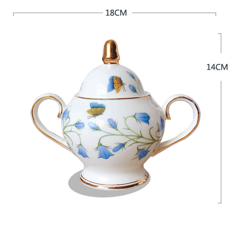 Phalaenopsis Print Bone China Teapot Set