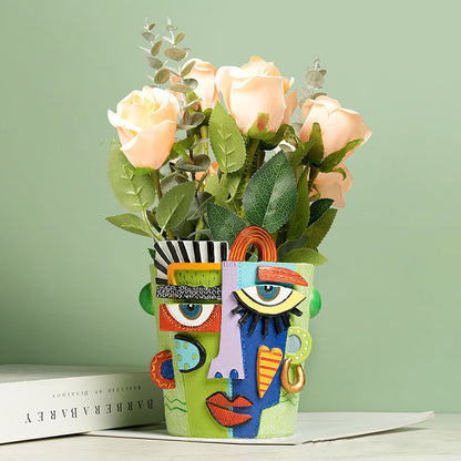 Picasso Abstract Human Face Flower Pot