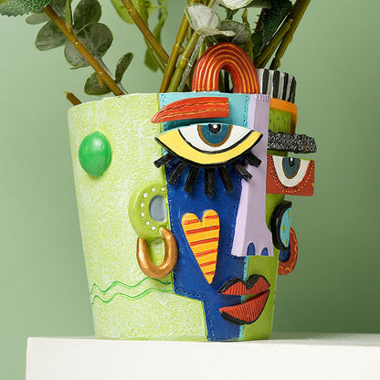 Picasso Abstract Human Face Flower Pot