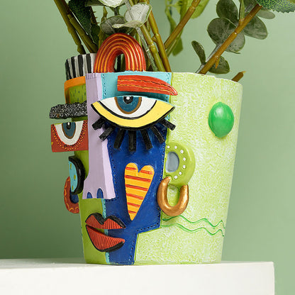 Picasso Abstract Human Face Flower Pot