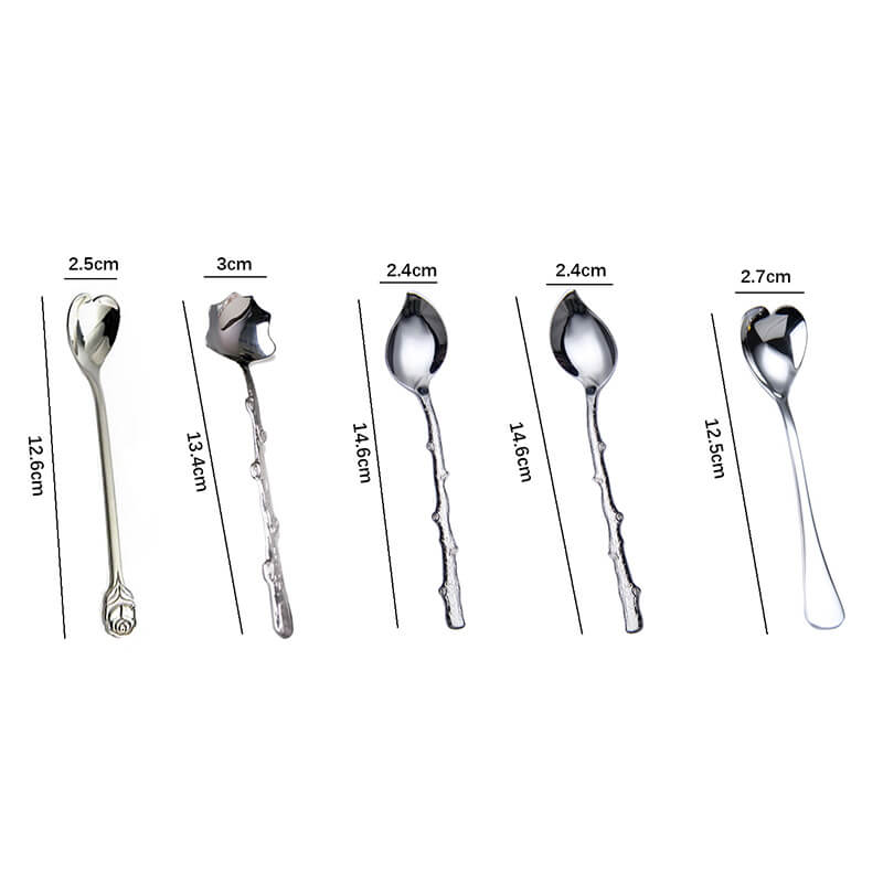 Plant Shape Stainless Steel Dessert Spoon Set