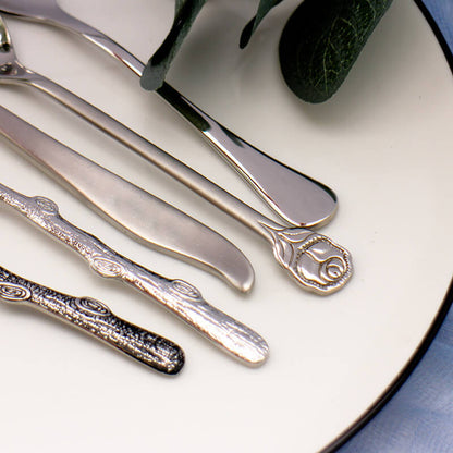 Plant Shape Stainless Steel Dessert Spoon Set