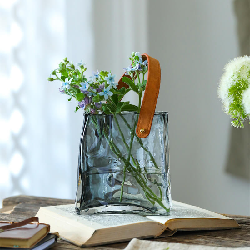 Pleated Bag Glass Vase