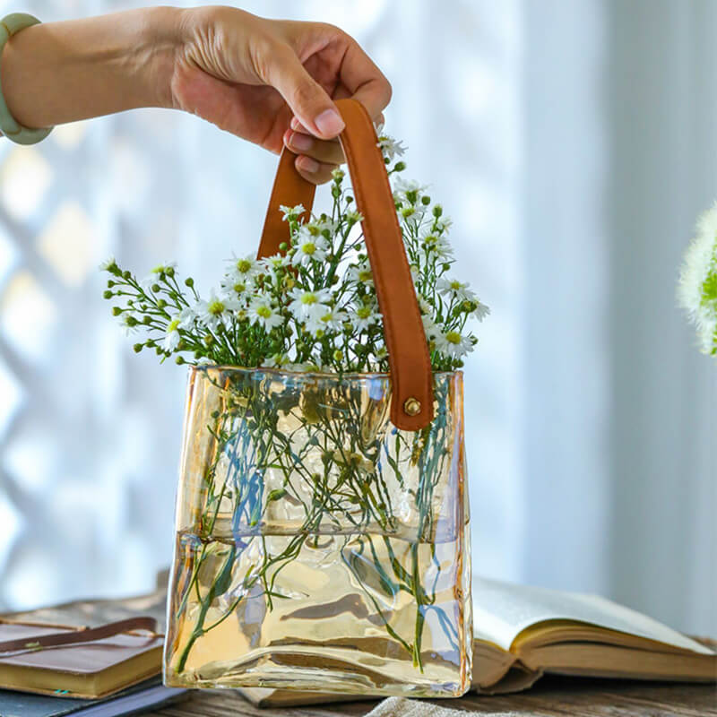 Pleated Bag Glass Vase