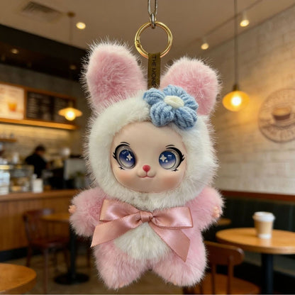 Plush Rabbit-Cat Figurine Charm