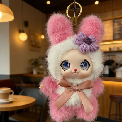 Plush Rabbit-Cat Figurine Charm