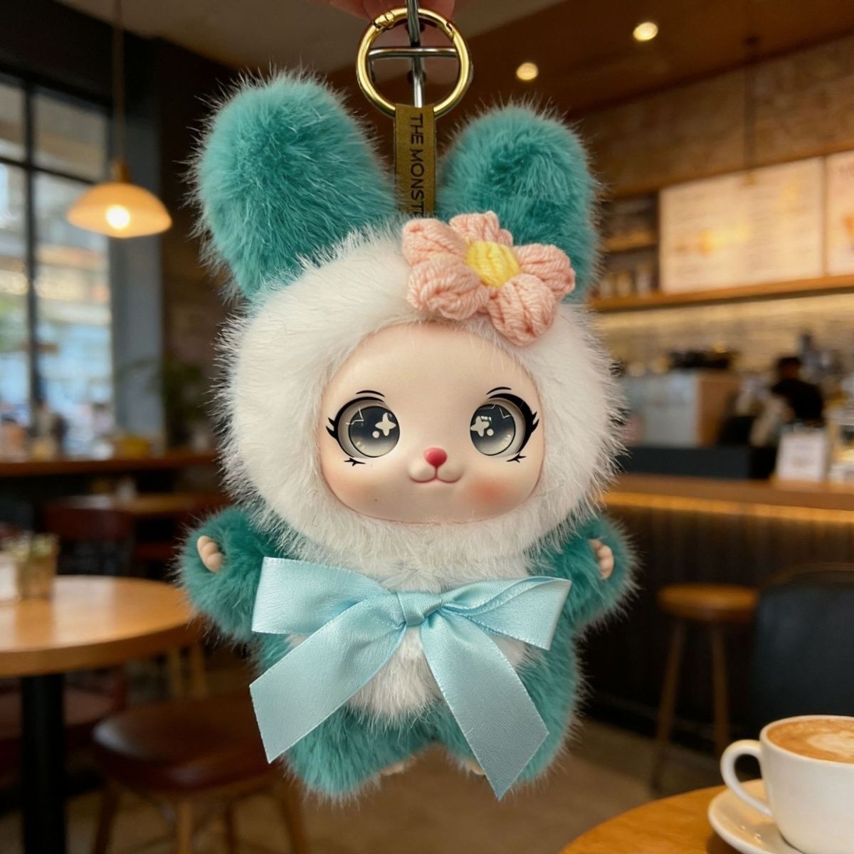Plush Rabbit-Cat Figurine Charm