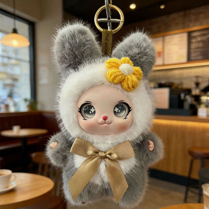 Plush Rabbit-Cat Figurine Charm