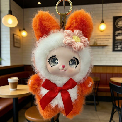 Plush Rabbit-Cat Figurine Charm