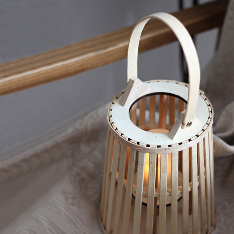 Portable Bamboo Candle Holder