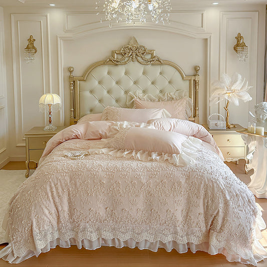 Princess-style Chiffon Lace Bedding Set