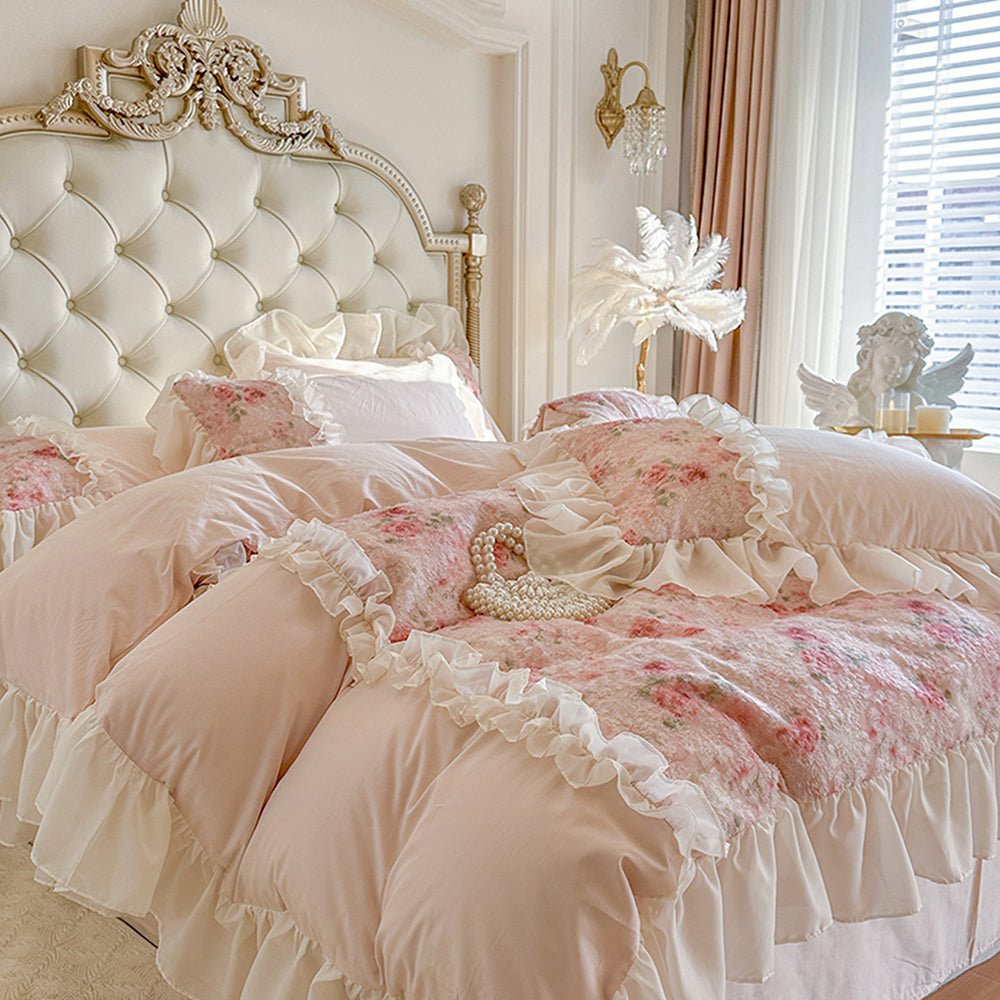 Princess-style Chiffon Lace Bedding Set