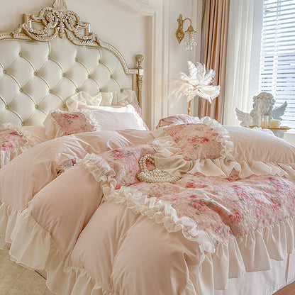 Princess-style Chiffon Lace Bedding Set