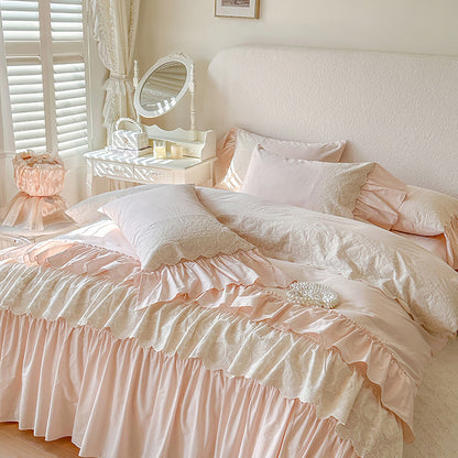 Princess-style Chiffon Lace Bedding Set