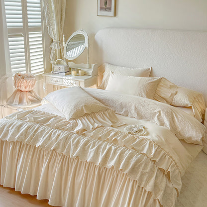 Princess-style Chiffon Lace Bedding Set