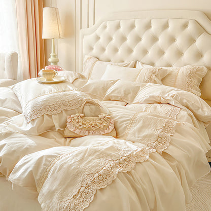Princess-style Chiffon Lace Bedding Set
