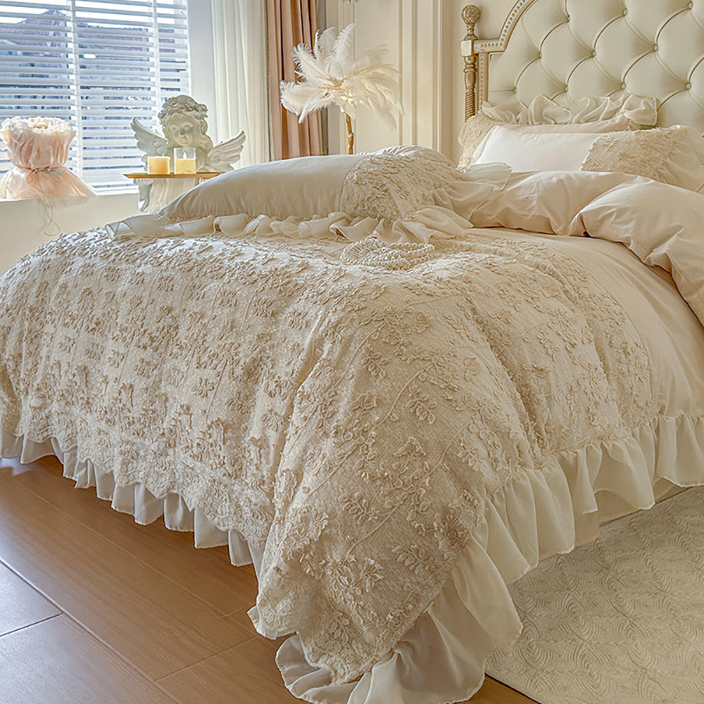 Princess-style Chiffon Lace Bedding Set