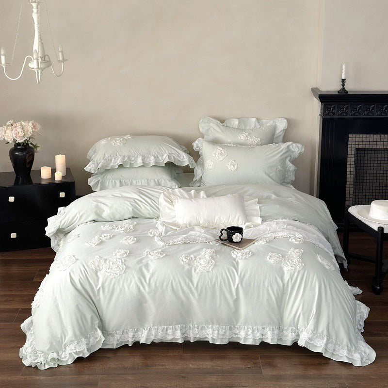 Princess Style Pure Cotton Lace Four-Piece Bedding Set