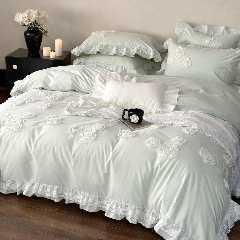 Princess Style Pure Cotton Lace Four-Piece Bedding Set
