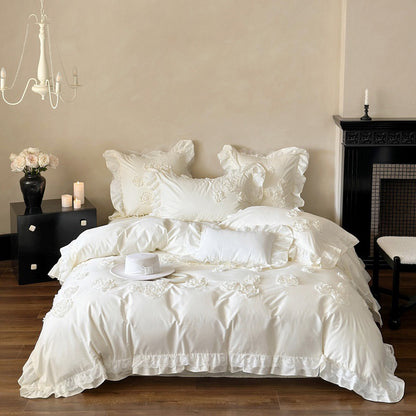 Princess Style Pure Cotton Lace Four-Piece Bedding Set