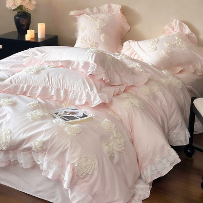 Princess Style Pure Cotton Lace Four-Piece Bedding Set
