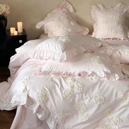 Princess Style Pure Cotton Lace Four-Piece Bedding Set