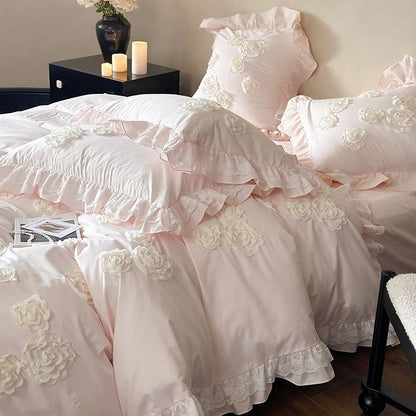 Princess Style Pure Cotton Lace Four-Piece Bedding Set