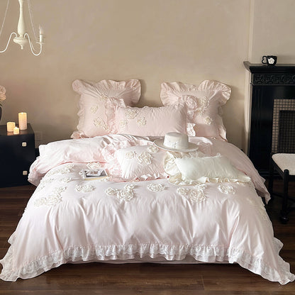 Princess Style Pure Cotton Lace Four-Piece Bedding Set