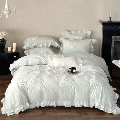 Princess Style Pure Cotton Lace Four-Piece Bedding Set