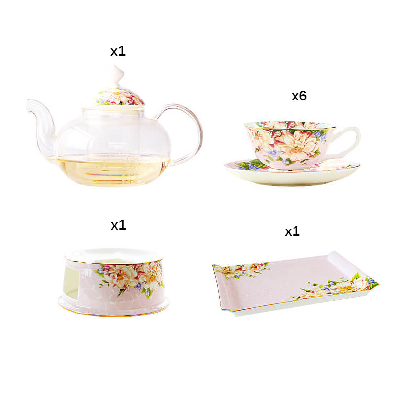 Printed Bone China Teapot Set