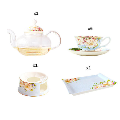 Printed Bone China Teapot Set