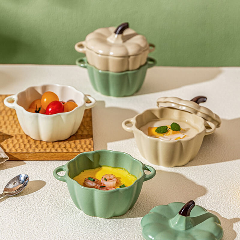 Pumpkin Shape Ceramic Baking Bowl