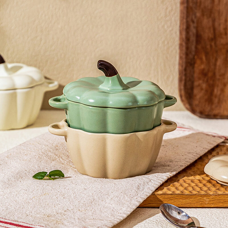 Pumpkin Shape Ceramic Baking Bowl